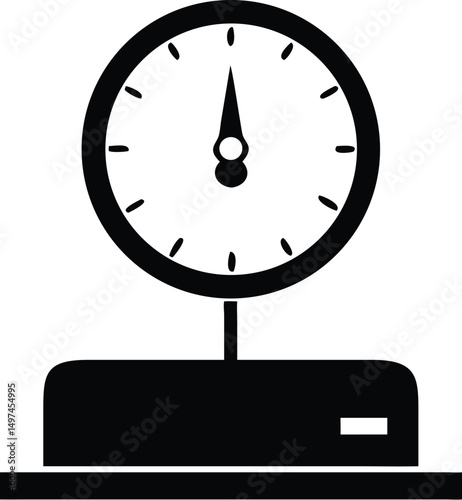 Black silhouette shows a mechanical dial scale with transparent background feature