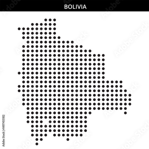 Dotted outline of Bolivia map
