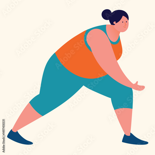 Woman exercising in activewear, fitness concept