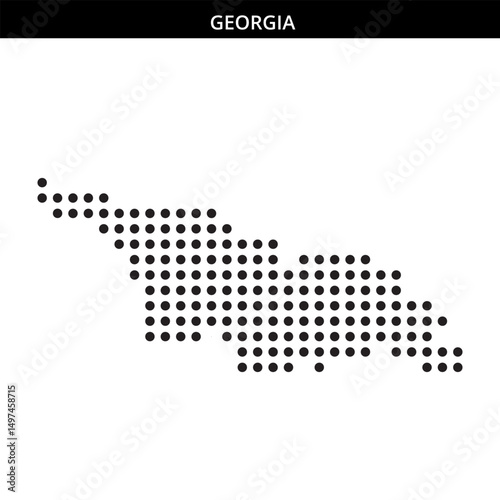 Georgian dotted map outline with labels
