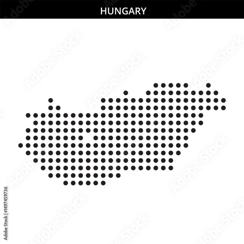 Hungary map outline in dots