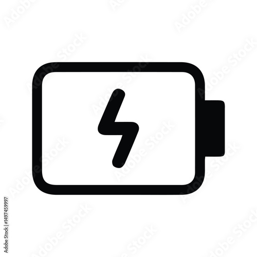 Battery Icon. Battery Indicator Illustration With Electric Symbol.
