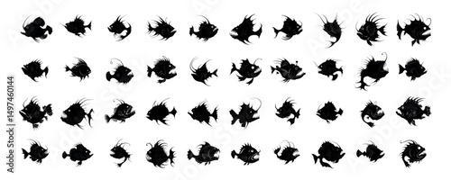 40 Anglerfish Silhouette Pack