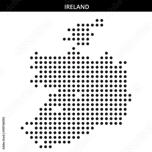 Outline of Ireland depicted with dots