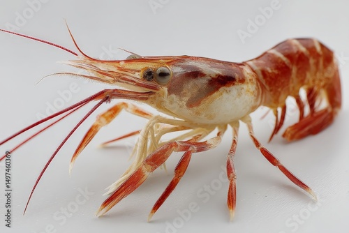 Wallpaper Mural Shrimp displaying vibrant colors, captured in a close-up shot against a plain background Torontodigital.ca