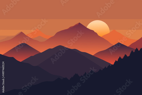 sunrise in mountains