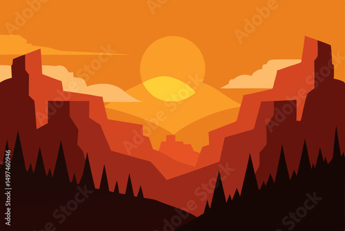 sunset in the mountains
