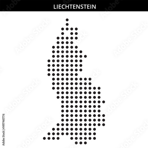 Outline of Liechtenstein in diverse dots