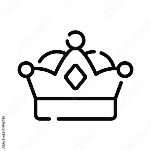 A customizable line style icon of royal crown