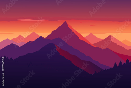 sunrise in mountains