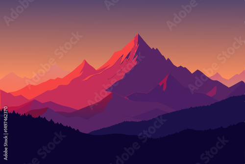 sunrise in the mountains