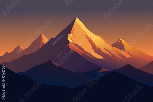 sunset in the mountains