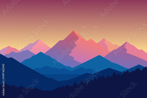 sunrise in mountains