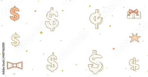 Create a kinds of Cash Icon in trendy flat style isolated on white background. Vector Dollar sign, money dollar icon - currency dollar bill symbol vector art with white background.