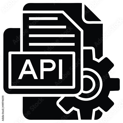 Software Developer element isolated API documentation on white background