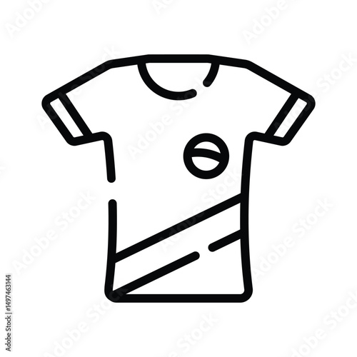 Ready to use linear icon of brazilian tee shirt