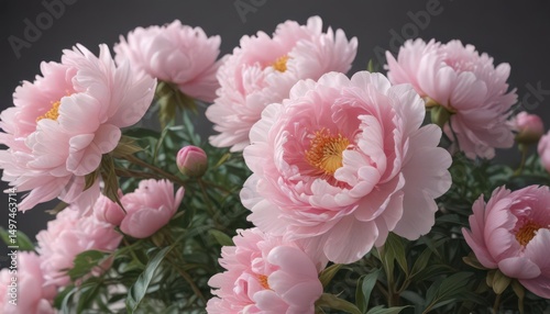 Soft pink peony blossoms, lush and elegant floral scene,  design,  close-up, peony