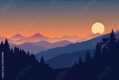 sunrise in mountains