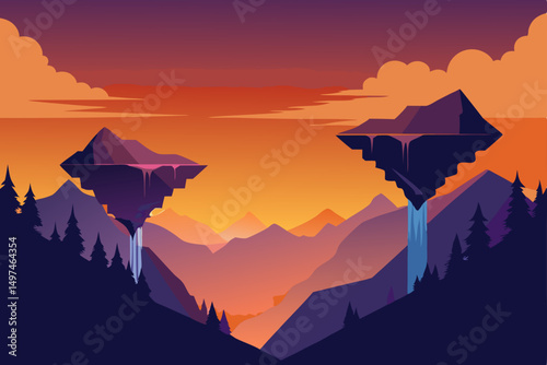 sunset in the mountains