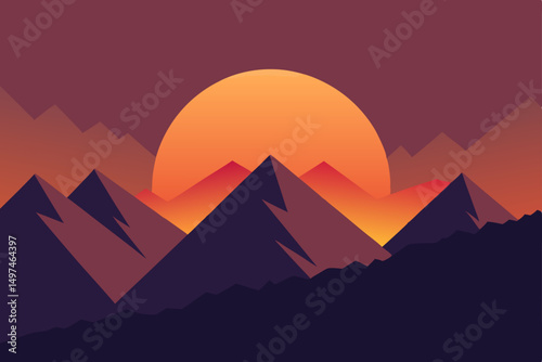 sunset in mountains