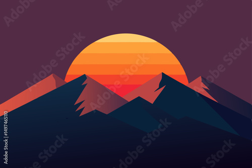 vector illustration of mountain landscape