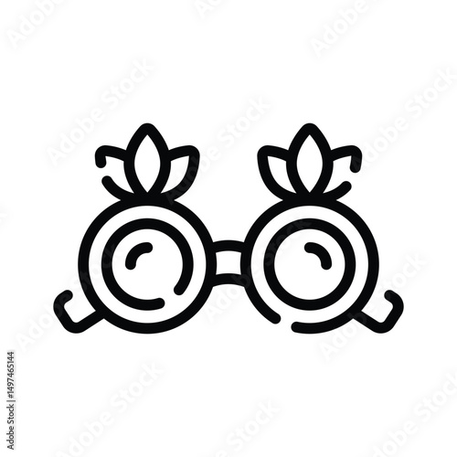 Latest linear icon of funny carnival glasses