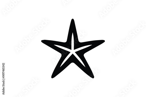 simple and unobtrusive star fish vector silhouette illustration isolated in white background