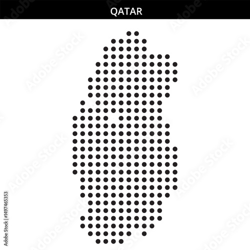 Map outline of Qatar displayed clearly