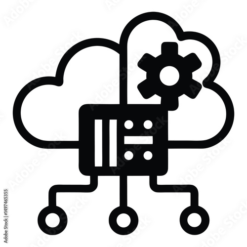software developer element isolated cloud deployme on white background