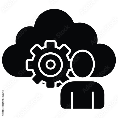 Software Developer element isolated cloud storage on white background