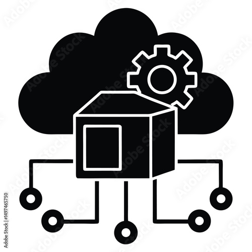Software Developer element isolated cloud infrastructure on white background