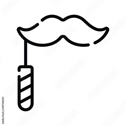 Grab this linear icon of fake mustache for fun