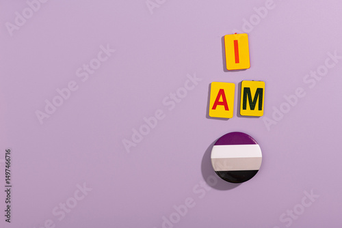 Concept of badge support asexual, genderqueer ,bisexual, transgender