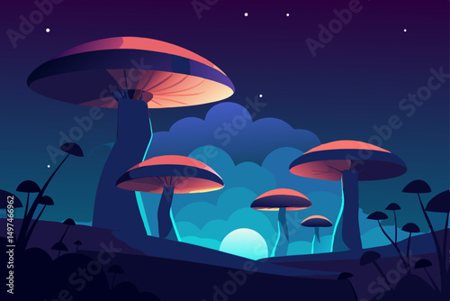 mushrooms in the forest