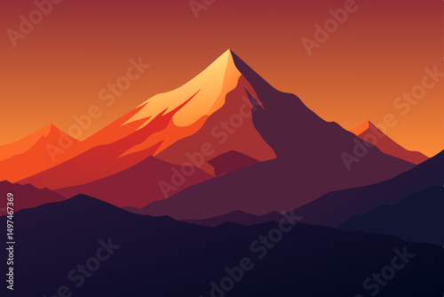 sunset in mountains