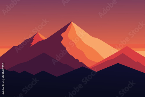 sunset in mountains