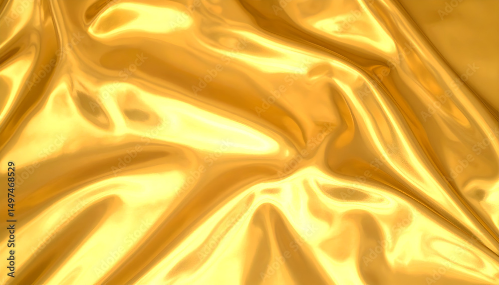 Fototapeta premium Gold Golden wavy corrugated fabric
