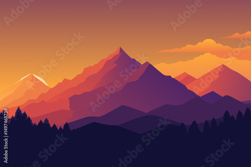 sunrise in mountains