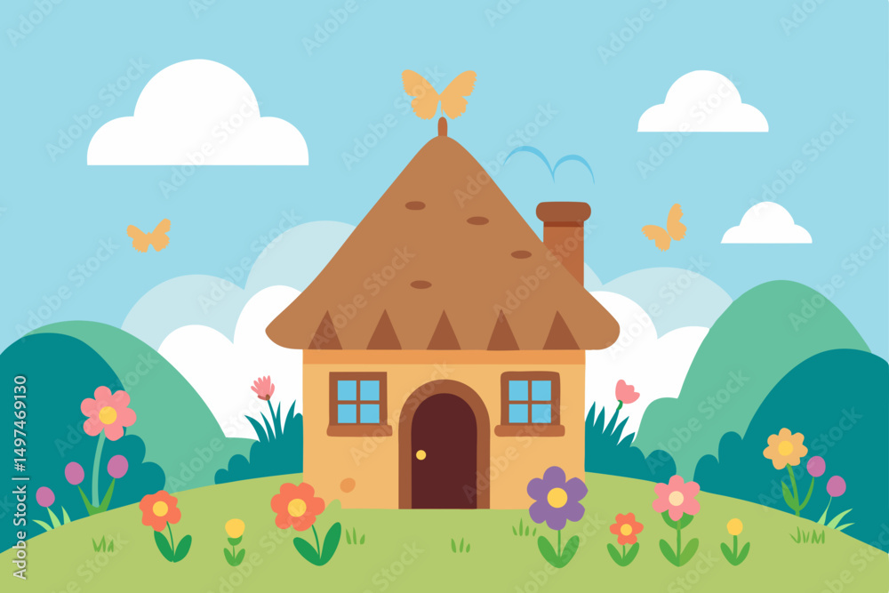 house with flowers house with flowers
