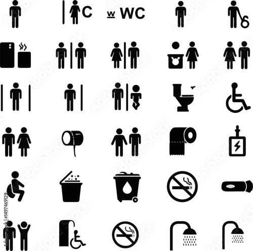 Create a kinds of people icon set vector design template. Isolated on with white background