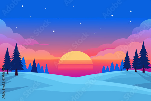 winter landscape with trees