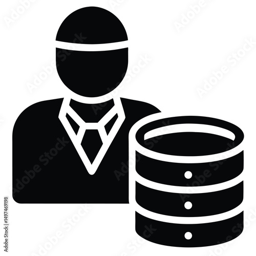 Software Developer element isolated database server on white background