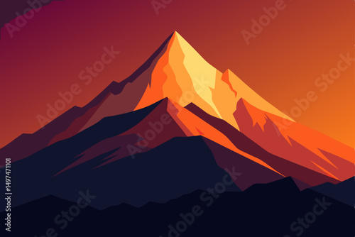 sunset in mountains
