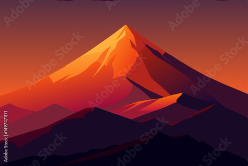 sunset in mountains