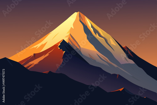 mountain landscape with sunset