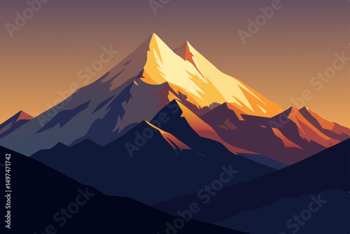 sunset in the mountains