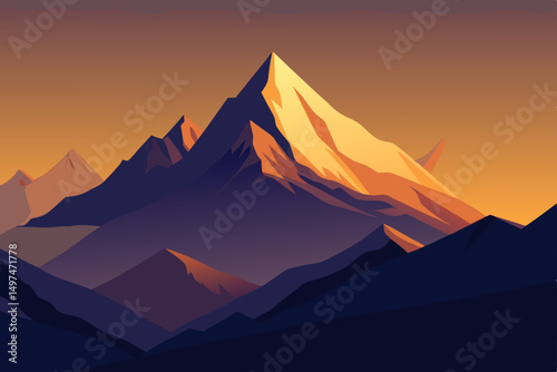 sunset in mountains