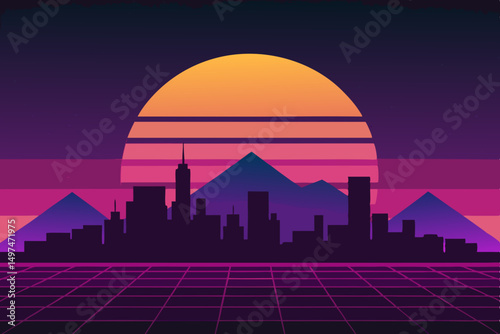 london skyline at sunset