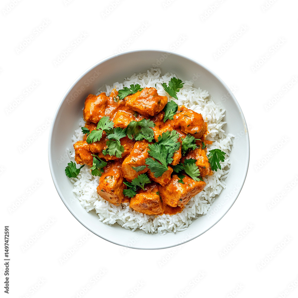 butter chicken curry served with basmati rice garnish png butter chicken curry served with basmati rice garnish png
