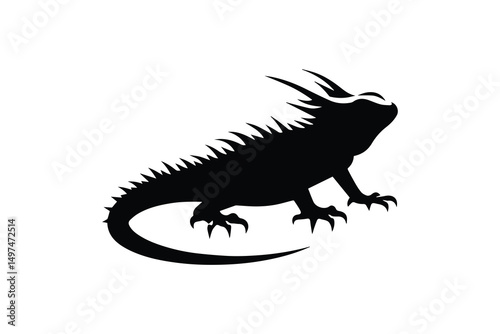 simple and unobtrusive Horned lizard vector silhouette illustration isolated in white background